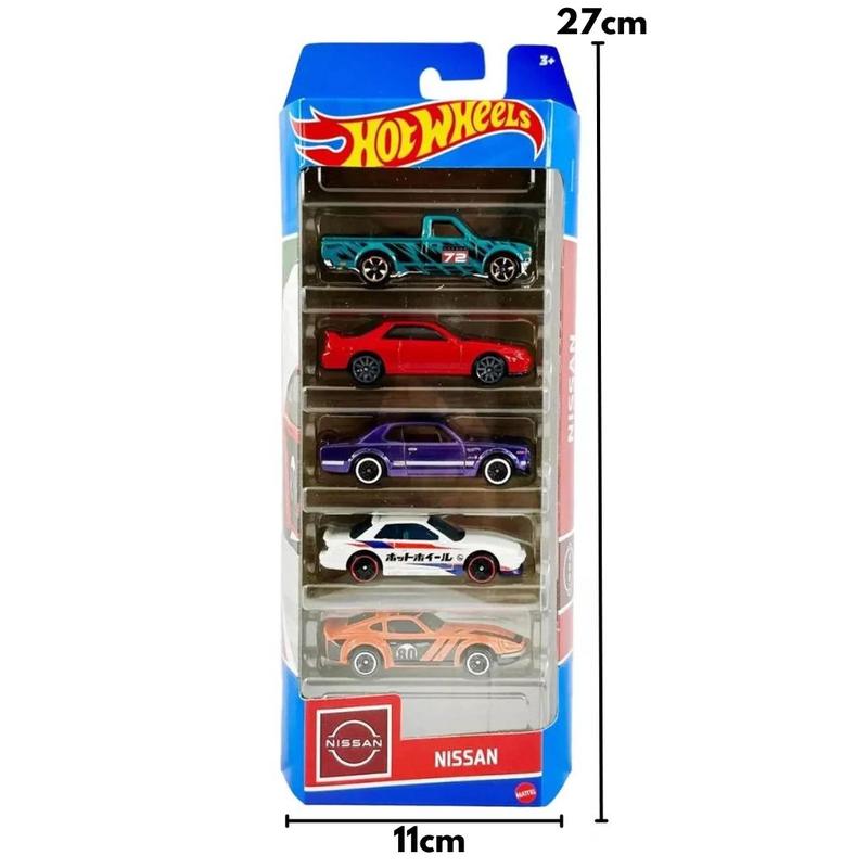 Conjunto 5 Carrinhos Hot Wheels Nissan 1:64 1806 - Mattel